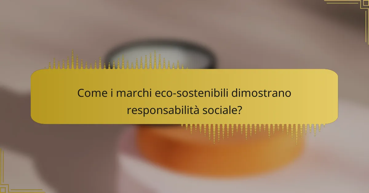 Come i marchi eco-sostenibili dimostrano responsabilità sociale?