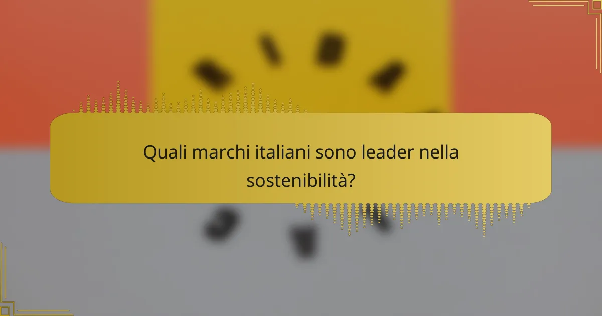 Quali marchi italiani sono leader nella sostenibilità?