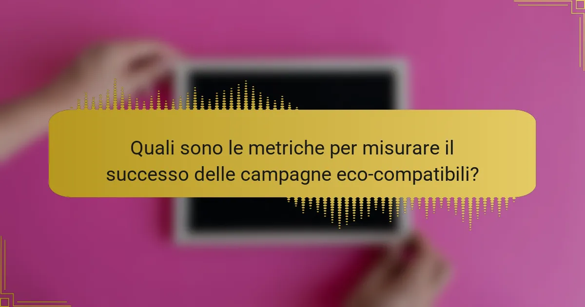 Quali sono le metriche per misurare il successo delle campagne eco-compatibili?